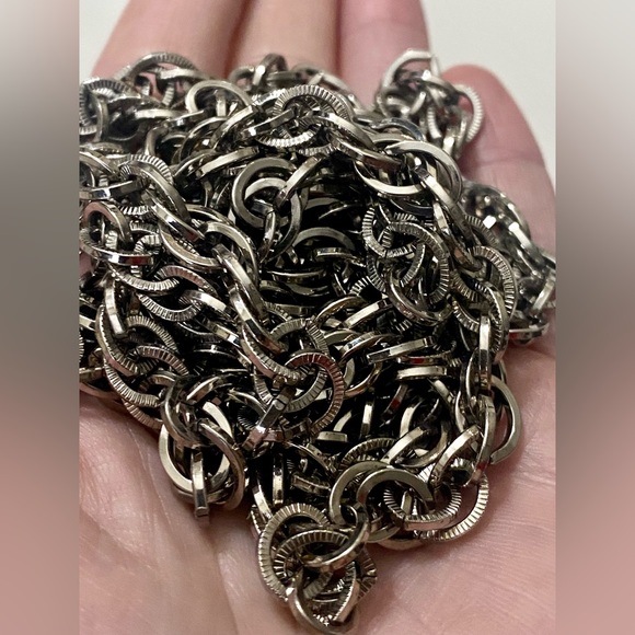 Vintage Silver Tone Long Necklace / Silver Chain - Picture 8 of 8